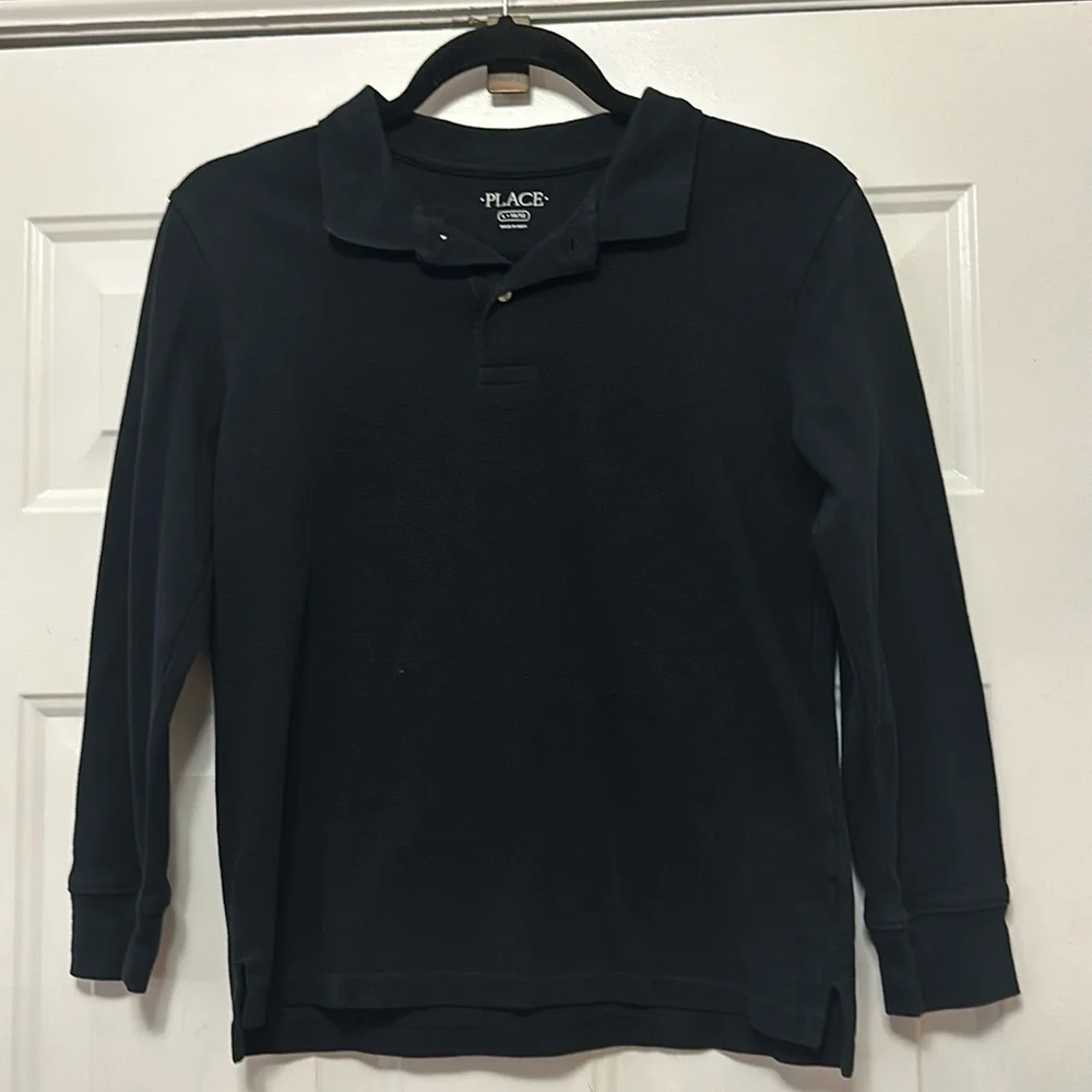The Children’s Place Polo Black Long Sleeve Shirt